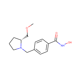COC[C@H]1CCCN1Cc1ccc(C(=O)NO)cc1 ZINC000201632313