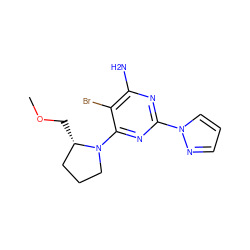 COC[C@H]1CCCN1c1nc(-n2cccn2)nc(N)c1Br ZINC000165010779