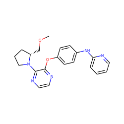 COC[C@H]1CCCN1c1nccnc1Oc1ccc(Nc2ccccn2)cc1 ZINC000139097347