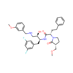 COC[C@H]1CCN([C@@H](CCc2ccccc2)C(=O)N[C@@H](Cc2cc(F)cc(F)c2)[C@H](O)CNCc2cccc(OC)c2)C1=O ZINC000073169081