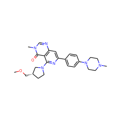 COC[C@H]1CCN(c2nc(-c3ccc(N4CCN(C)CC4)cc3)cc3ncn(C)c(=O)c23)C1 ZINC000115625515