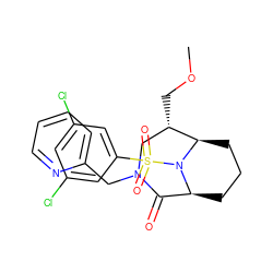 COC[C@H]1CN(Cc2ccccn2)C(=O)[C@@H]2CCC[C@H]1N2S(=O)(=O)c1cc(Cl)cc(Cl)c1 ZINC001772583279