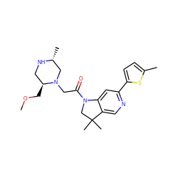 COC[C@H]1CN[C@H](C)CN1CC(=O)N1CC(C)(C)c2cnc(-c3ccc(C)s3)cc21 ZINC000219015285