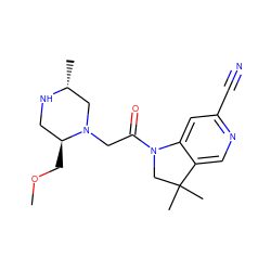 COC[C@H]1CN[C@H](C)CN1CC(=O)N1CC(C)(C)c2cnc(C#N)cc21 ZINC000205480860