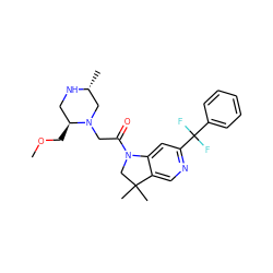 COC[C@H]1CN[C@H](C)CN1CC(=O)N1CC(C)(C)c2cnc(C(F)(F)c3ccccc3)cc21 ZINC000219007562
