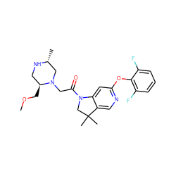 COC[C@H]1CN[C@H](C)CN1CC(=O)N1CC(C)(C)c2cnc(Oc3c(F)cccc3F)cc21 ZINC000219006763