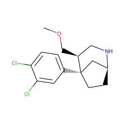 COC[C@H]1CN[C@H]2CC[C@]1(c1ccc(Cl)c(Cl)c1)C2 ZINC000145923166