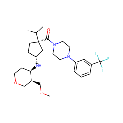 COC[C@H]1COCC[C@H]1N[C@@H]1CC[C@@](C(=O)N2CCN(c3cccc(C(F)(F)F)c3)CC2)(C(C)C)C1 ZINC000034638263
