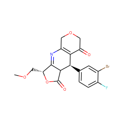 COC[C@H]1OC(=O)C2C1=NC1=C(C(=O)COC1)[C@H]2c1ccc(F)c(Br)c1 ZINC000040575623