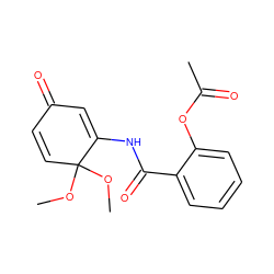 COC1(OC)C=CC(=O)C=C1NC(=O)c1ccccc1OC(C)=O ZINC000013831391
