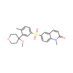 COC1(c2cc(S(=O)(=O)c3ccc4c(ccc(=O)n4C)c3)ccc2C)CCOCC1 ZINC000027310592