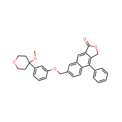 COC1(c2cccc(OCc3ccc4c(-c5ccccc5)c5c(cc4c3)C(=O)OC5)c2)CCOCC1 ZINC000013734574