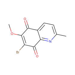 COC1=C(Br)C(=O)c2nc(C)ccc2C1=O ZINC000001719691