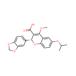 COC1=C(C(=O)O)[C@@H](c2ccc3c(c2)OCO3)Oc2ccc(OC(C)C)cc21 ZINC000013473431