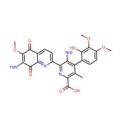 COC1=C(N)C(=O)c2nc(-c3nc(C(=O)O)c(C)c(-c4ccc(OC)c(OC)c4O)c3N)ccc2C1=O ZINC000100016202