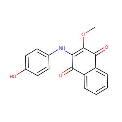 COC1=C(Nc2ccc(O)cc2)C(=O)c2ccccc2C1=O ZINC000000532224