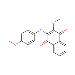 COC1=C(Nc2ccc(OC)cc2)C(=O)c2ccccc2C1=O ZINC000000533288