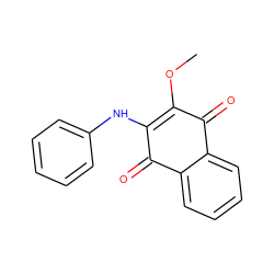 COC1=C(Nc2ccccc2)C(=O)c2ccccc2C1=O ZINC000000523160