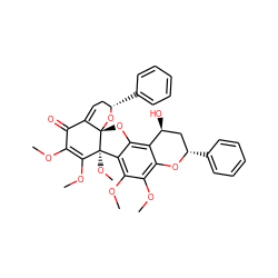 COC1=C(OC)[C@]2(OC)c3c(OC)c(OC)c4c(c3O[C@@]23O[C@@H](c2ccccc2)CC=C3C1=O)[C@@H](O)C[C@H](c1ccccc1)O4 ZINC000066076063