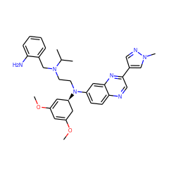 COC1=C[C@@H](N(CCN(Cc2ccccc2N)C(C)C)c2ccc3ncc(-c4cnn(C)c4)nc3c2)CC(OC)=C1 ZINC001772649617