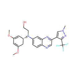 COC1=C[C@H](N(CCO)c2ccc3ncc(-c4cn(C)nc4C(F)(F)F)nc3c2)CC(OC)=C1 ZINC001772637700