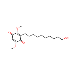 COC1=CC(=O)C(OC)=C(CCCCCCCCCCO)C1=O ZINC001772574970