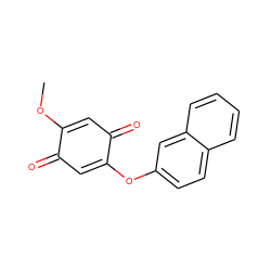 COC1=CC(=O)C(Oc2ccc3ccccc3c2)=CC1=O ZINC000103246379