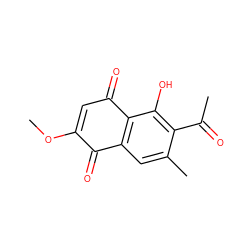 COC1=CC(=O)c2c(cc(C)c(C(C)=O)c2O)C1=O ZINC000006070261