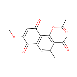 COC1=CC(=O)c2c(cc(C)c(C(C)=O)c2OC(C)=O)C1=O ZINC000026836519