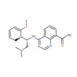 COC1=CC=CC[C@@H]1[C@@H](CN(C)C)Nc1ncnc2c(C(N)=O)cccc12 ZINC000167069604