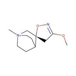 COC1=NO[C@@]2(C1)C[N+]1(C)CCC2CC1 ZINC000073291804