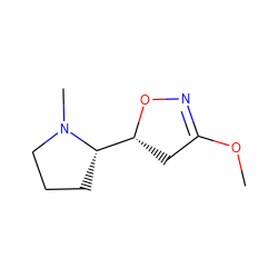 COC1=NO[C@@H]([C@@H]2CCCN2C)C1 ZINC000066259517