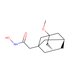 COC12C[C@H]3C[C@@H](CC(CC(=O)NO)(C3)C1)C2 ZINC000101666254