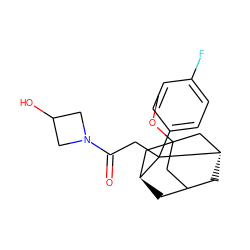 COC12CC3C[C@@H](C1)C(CC(=O)N1CC(O)C1)(c1ccc(F)cc1)[C@@H](C3)C2 ZINC000145919777