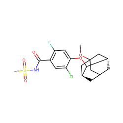COC12CC3C[C@@H](C1)C(Oc1cc(F)c(C(=O)NS(C)(=O)=O)cc1Cl)[C@@H](C3)C2 ZINC000218399205