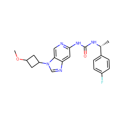 COC1CC(n2cnc3cc(NC(=O)N[C@H](C)c4ccc(F)cc4)ncc32)C1 ZINC001772635804
