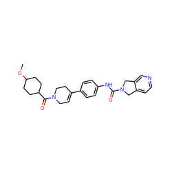 COC1CCC(C(=O)N2CC=C(c3ccc(NC(=O)N4Cc5ccncc5C4)cc3)CC2)CC1 ZINC000167630408