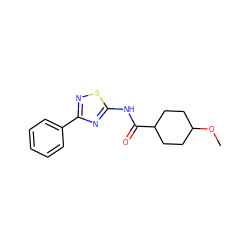 COC1CCC(C(=O)Nc2nc(-c3ccccc3)ns2)CC1 ZINC000013672138