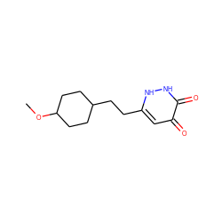 COC1CCC(CCc2cc(=O)c(=O)[nH][nH]2)CC1 ZINC000205758890