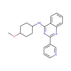 COC1CCC(Nc2nc(-c3cccnc3)nc3ccccc23)CC1 ZINC000840334765