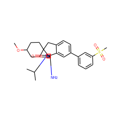 COC1CCC2(CC1)Cc1ccc(-c3cccc(S(C)(=O)=O)c3)cc1[C@]21N=C(N)N(C(C)C)C1=O ZINC000201251737