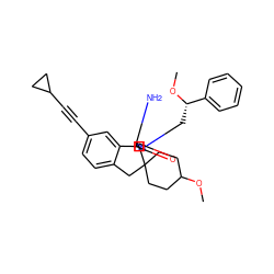 COC1CCC2(CC1)Cc1ccc(C#CC3CC3)cc1[C@]21N=C(N)N(C[C@H](OC)c2ccccc2)C1=O ZINC000201267729