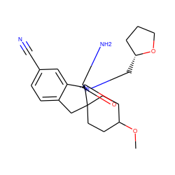 COC1CCC2(CC1)Cc1ccc(C#N)cc1[C@@]21N=C(N)N(C[C@@H]2CCCO2)C1=O ZINC000143450502