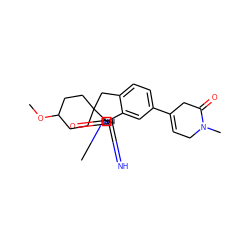 COC1CCC2(CC1)Cc1ccc(C3=CCN(C)C(=O)C3)cc1[C@]21NC(=N)N(C)C1=O ZINC001772645191