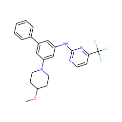 COC1CCN(c2cc(Nc3nccc(C(F)(F)F)n3)cc(-c3ccccc3)c2)CC1 ZINC001772584074