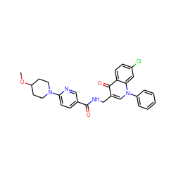 COC1CCN(c2ccc(C(=O)NCc3cn(-c4ccccc4)c4cc(Cl)ccc4c3=O)cn2)CC1 ZINC000096170163