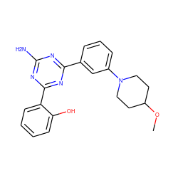 COC1CCN(c2cccc(-c3nc(N)nc(-c4ccccc4O)n3)c2)CC1 ZINC000084654175