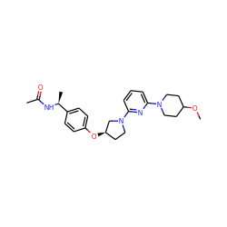 COC1CCN(c2cccc(N3CC[C@@H](Oc4ccc([C@H](C)NC(C)=O)cc4)C3)n2)CC1 ZINC000169709916