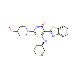 COC1CCN(c2nc(N[C@@H]3CCCNC3)c(-c3nc4ccccc4s3)c(=O)[nH]2)CC1 ZINC001772626335