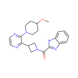 COC1CCN(c2nccnc2C2CN(C(=O)c3nc4ccccc4[nH]3)C2)CC1 ZINC000145097617